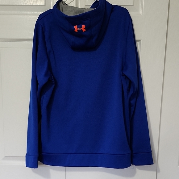 Under Armour Royal Blue Hoodie with Red Logo - Picture 3 of 4